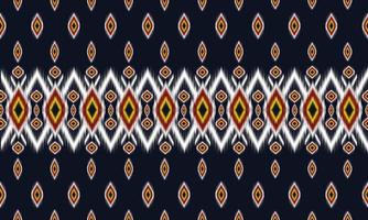 geometrisches ethnisches orientalisches Ikat-Muster traditionelles Design für Hintergrund, Teppich, Tapete, Kleidung, Verpackung, Batik, Stoff, Vektorillustration. Stickereiart. vektor