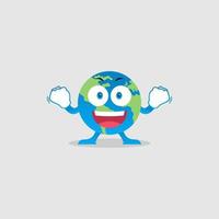 Illustration Vektorgrafik von Happy Earth Charakter. perfekt für Kampagnen zum Tag der Erde und Erdschutzprogramme vektor