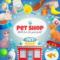 Pet Shop Rahmenhintergrund vektor