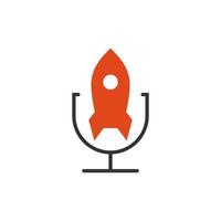 Abbildung Vektorgrafik des Rocket-Podcast-Logos. perfekt für Technologieunternehmen zu verwenden vektor