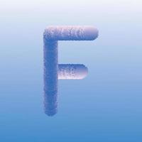 3D-Darstellung von Alphabeten und Zahlen, alphabetische Schrift f aus echtem mit kostbarer haariger Buchstabenform, Grußfeier mit 3d-f-Schriftart und Anzahl des Vektordesigns vektor