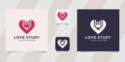 kärlek studie logotyp mall vektor