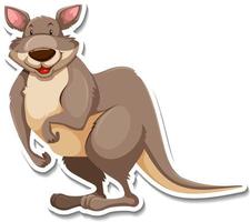 Känguru-Cartoon-Charakter-Aufkleber vektor