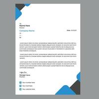 svart och blått företags modernt rent brevpappersvektordesign, kreativ brevpappersdesign för företag vektor