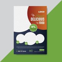 Restaurant-Flyer für leckeres Essen oder Poster-Design-Vorlage vektor