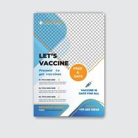 Covid-19-Impfstoff-Flyer oder Poster-Design-Vorlage vektor