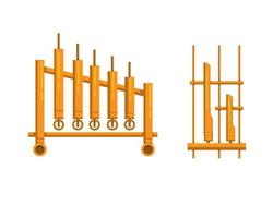 Angklung Musikinstrument handgefertigt aus Bambus traditionell aus Indonesien Symbolsatz Illustration Vektor