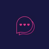 dating app, online kärlek chatt vektor ikon