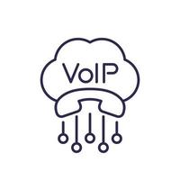 voip -telefoni, telefonlinjeikon vektor