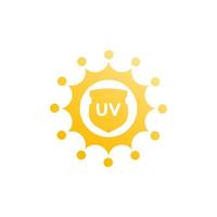 UV-skydd, sol och sköldikon vektor