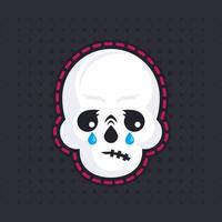 weinender Schädel Emoji vektor