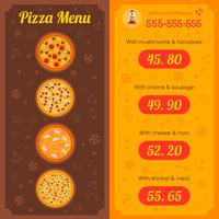 Pizza restaurangmeny vektor