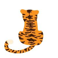 vektor illustration av en ingefära randig tiger. symbol för kinesisk helgdag, 2022 nyår karaktär. djurliv och fauna tema, kattdjungel, vilda däggdjursmaskot