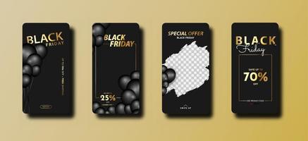 Black Friday Poster, Banner, Social Media Feed Story Collection vektor