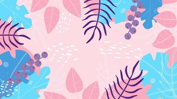 Hintergrund für Poster, Banner, Grußkarten und Poster - Vektorillustration im einfachen flachen Stil mit Platz für Text - Hintergrund mit Blättern und Pflanzen vektor