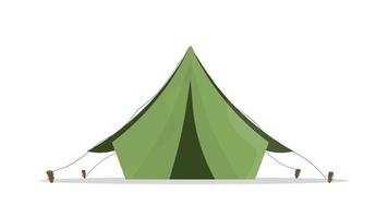 grönt tält för camping. isolerad på en vit bakgrund. vektor. vektor