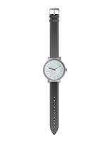 Armbanduhr mit weißem Zifferblatt und schwarzem Armband. Armbanduhr im realistischen Stil. isoliert. Vektor. vektor