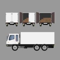 vit stor lastbil från olika sidor. element för design på temat transport och leverans av varor. isolerat. vektor. vektor