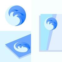 havet ocean logotyp blå vektor