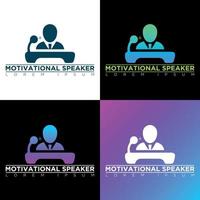 motiverande talare logo 4 idé vektor
