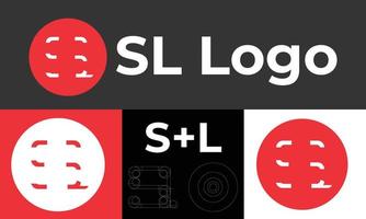 SL Text modernes kreatives Alphabet Buchstaben Logo Design Vektor Icon mit Semelar Shutterstock Logo