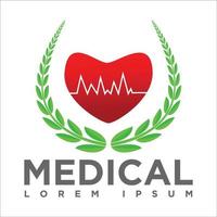 medicinsk logotyp-kärlek och plus ikon vektorillustration vektor