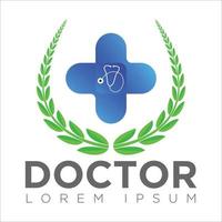 doctorl logotyp-hjärta och ram vektorillustration. vektor