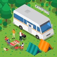 Camping isometrische Zusammensetzung