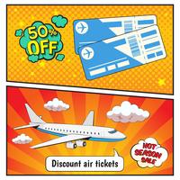 Discount Air Tickets Comic-Stil Banner vektor