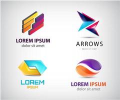 vektor uppsättning logotyp mallar. modern abstrakt enhet, 2 delar kreativa tecken, symboler. designa geometriska element. identitet logotyp koncept