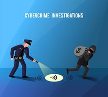 Hackers Cybercrime Prevention Investigation Flat Poster vektor