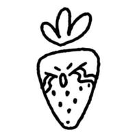 süßes Erdbeer-Emoticon-Doodle weint 2 vektor