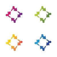Teamwork-Logo-Vorlage-Icon-Set vektor