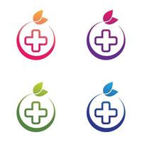 medicinsk logotyp mall ikonuppsättning design vektor