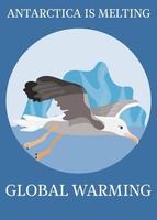 Plakat Klimaschutz Albatros im Flug vektor