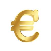 3D-Symbol Euro mit Goldfarbe vektor