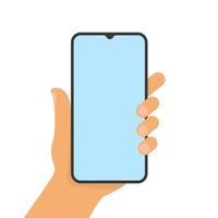 Hand, die Smartphone mit flachem Designstil hält. Vektor-Illustration vektor