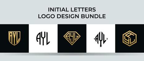 Anfangsbuchstaben Ayl Logo Designs Bundle vektor