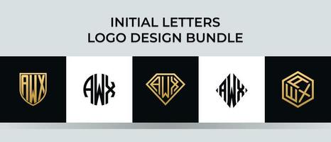 Anfangsbuchstaben awx Logo Designs Bundle vektor