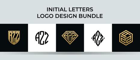 Anfangsbuchstaben Azz Logo Designs Bundle vektor