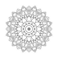 arabische Dekoration Mandala-Vektor. Schwarz-Weiß-Malbuchmuster. Mandala-Muster-Vektor. einfache Mandala-Linien-Kunstillustration. Mandala-Malbuch. Blumenmuster. vektor