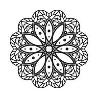 Mandala-Hintergrund mit Schwarz-Weiß-Muster. Dekoration im arabischen Stil Mandala-Muster auf weißem Hintergrund. Dekoration Mandala Ornament für Malbuch. einfacher Schwarz-Weiß-Mandala-Vektor. vektor