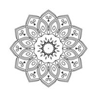 einfache Mandala-Linien-Kunstillustration. Schwarz-Weiß-Malbuch arabische Muster. Mandala-Malbuch. Blumenmuster. Mandala-Muster-Vektor. indischer Dekorationsmandalavektor. vektor