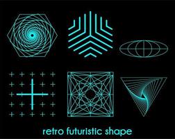 Vektordesign einfache Retro-futuristische Form vektor