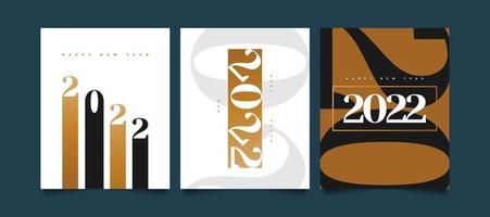gott nytt år 2022 affischdesign med elegant och minimalistisk stil. nyårsfirande designmall för flygblad, affisch, broschyr, kort, banderoll eller vykort vektor