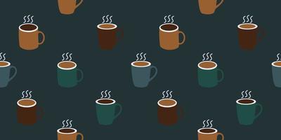 Kaffeetassen nahtlose Muster Marine Hintergrund vektor