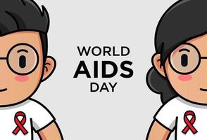 Mann und Frau am Welt-Aids-Tag vektor