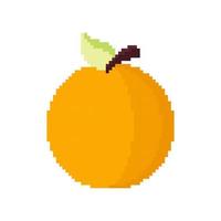 orange frukt illustration med pixeltema vektor