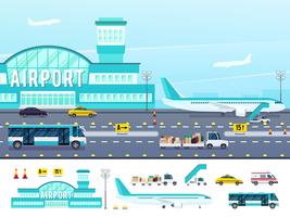 Flughafen-flache Art-Illustration vektor