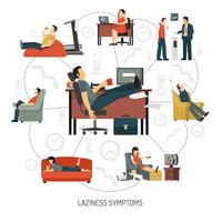 Laziness Symptom Infographics vektor